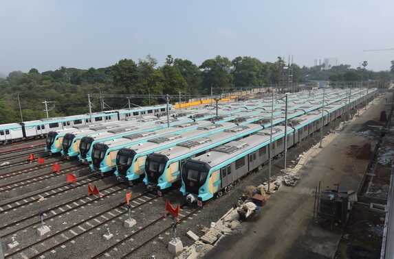 The Metro-3 carshed at Aarey is taking shape
