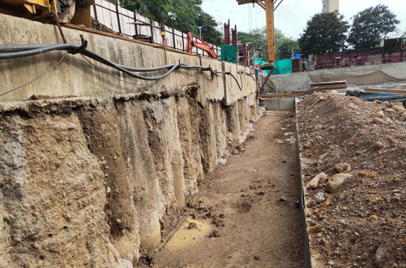 Earth Backfilling in Grid C8-C6 at Cuffe Parade Station