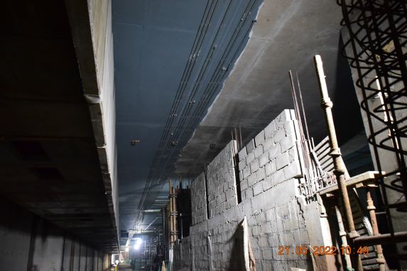 OTE duct erection & block works at North shaft.