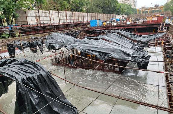 Roof Slab progress in Grid 2-4 at Cuffe Parade Station