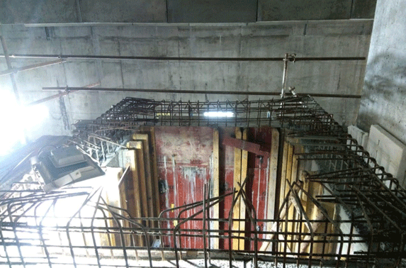 Seepage Sump concreting in Grid C7-C6 at Cuffe Parade Station